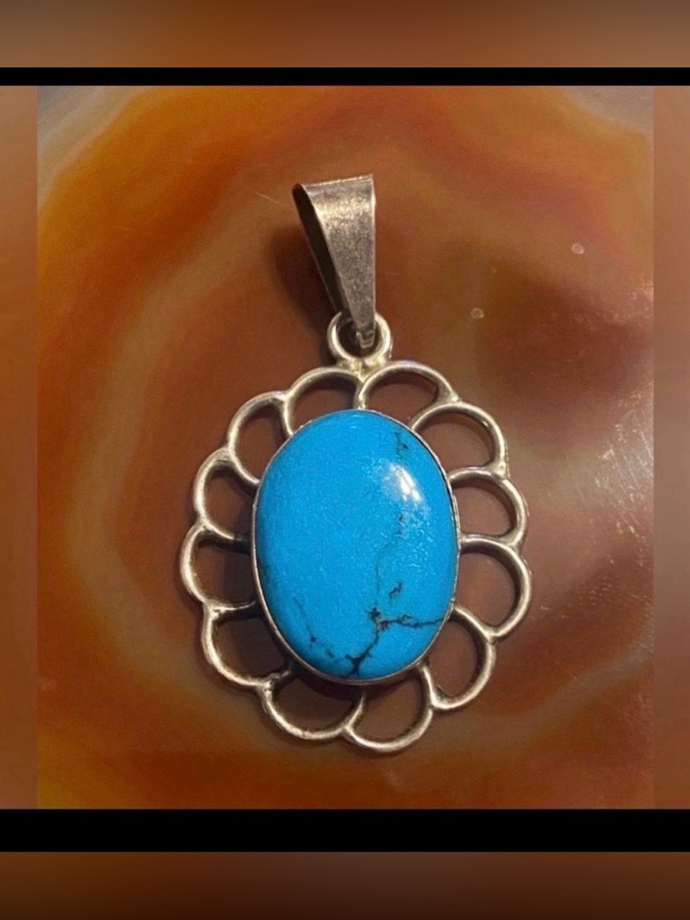 Sterling Silver Turquoise Statement Pendant #7863